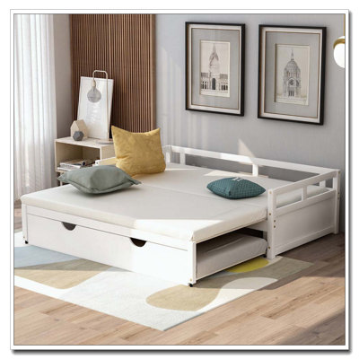 Extending Daybed with Trundle, Wooden Daybed with Trundle