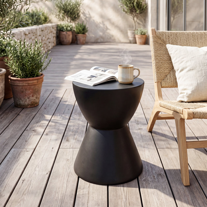 Table d'appoint d'extérieur, 2, Noir