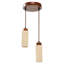 Lustre réglable élégant, placage de bois beige et noyer avec structure en métal, 9,8 x 9,8 x 7,1 pouces | Hauteur totale: 9,1 à 60,2 pouces | 2 x douilles 10 W GU10 | Parfait pour le salon et la salle à manger, solution d'éclairage élégante-1572606353-1572606355