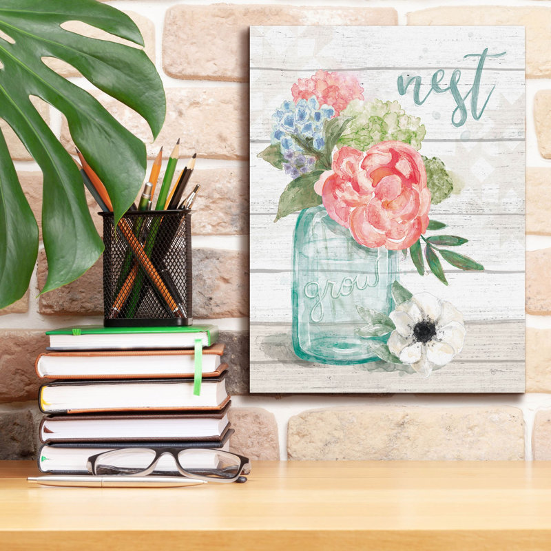 "Epic Graffiti" Pastel Flower Market 2 "par Mary Urban, art mural sur toile, H 16 po x l 12 po x P 0,75 po