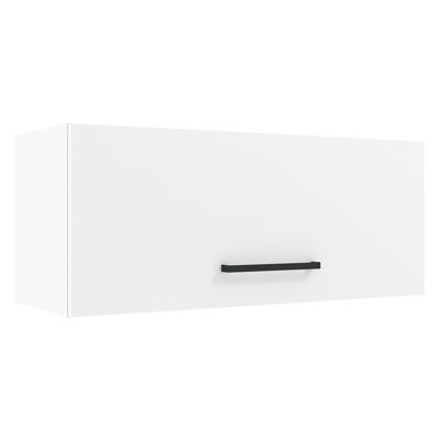Latitude Run Hazel Wall Kitchen Storage Cupboard Cabinet with Horizontal Door and Shelves 31 Inch Wooden Organization Unit - White by Latitude Run