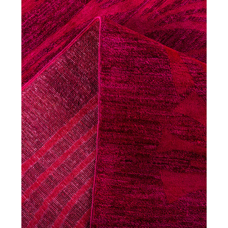 Overdyed Hand-Knotted Wool Modern-Contemporary Pink Area Rug 8' 9" x 12' 0"