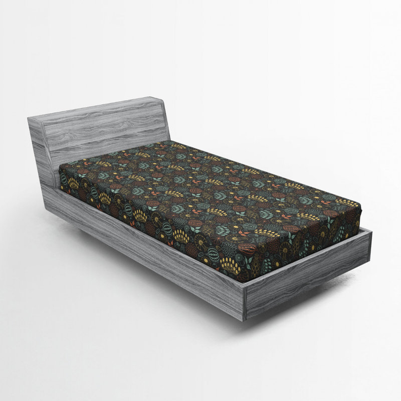 Microfiber Floral Fitted Sheet, Twin XL Fitted Sheet