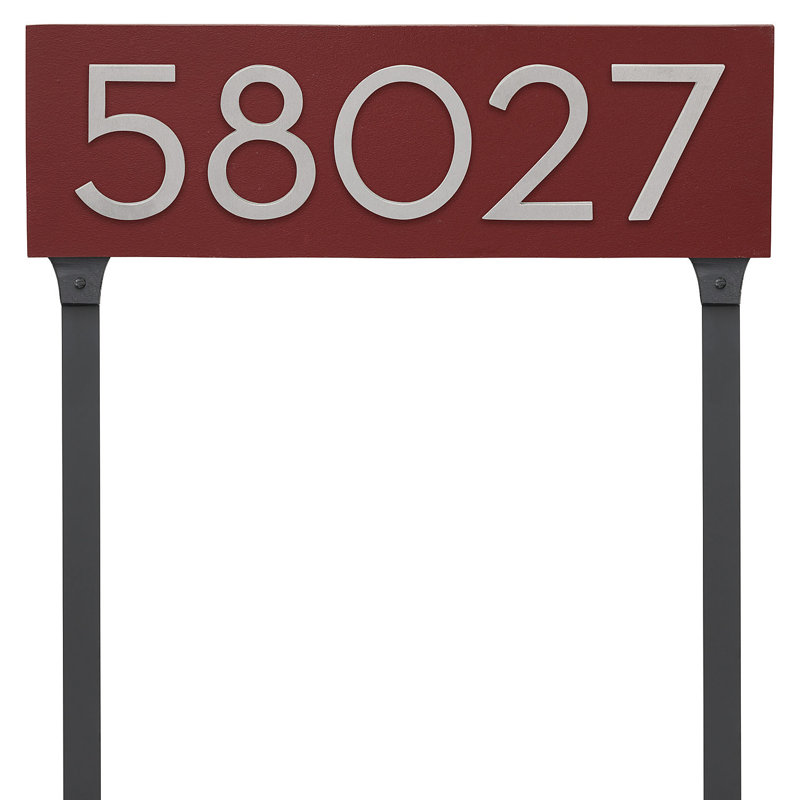 Rectangle Lawn Insert, Brick Red/Brushed Aluminum, Yes