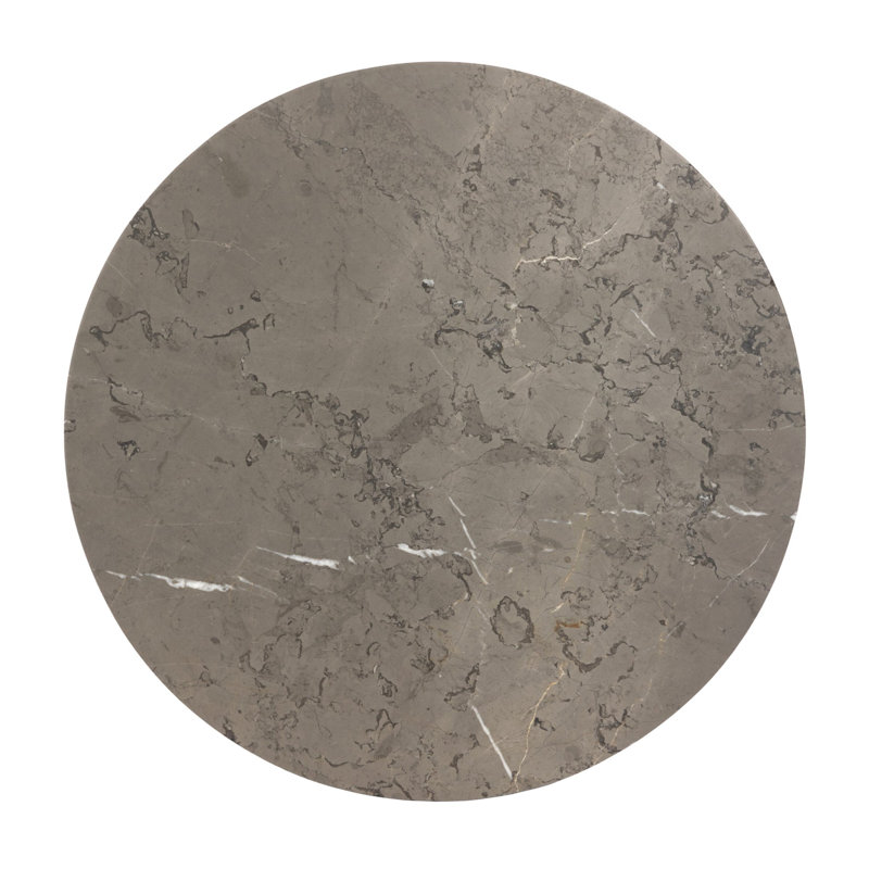 Billings End Table, Gray Italian Marble Top/Hammered Gunmetal Base