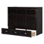 Lit escamotable double gain de place avec rangement, meuble de rangement moderne en bois MDF-1547633154