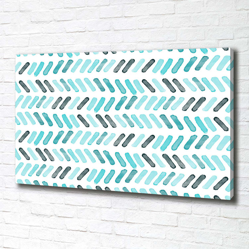 Blue Herringbone - Wrapped Canvas Print