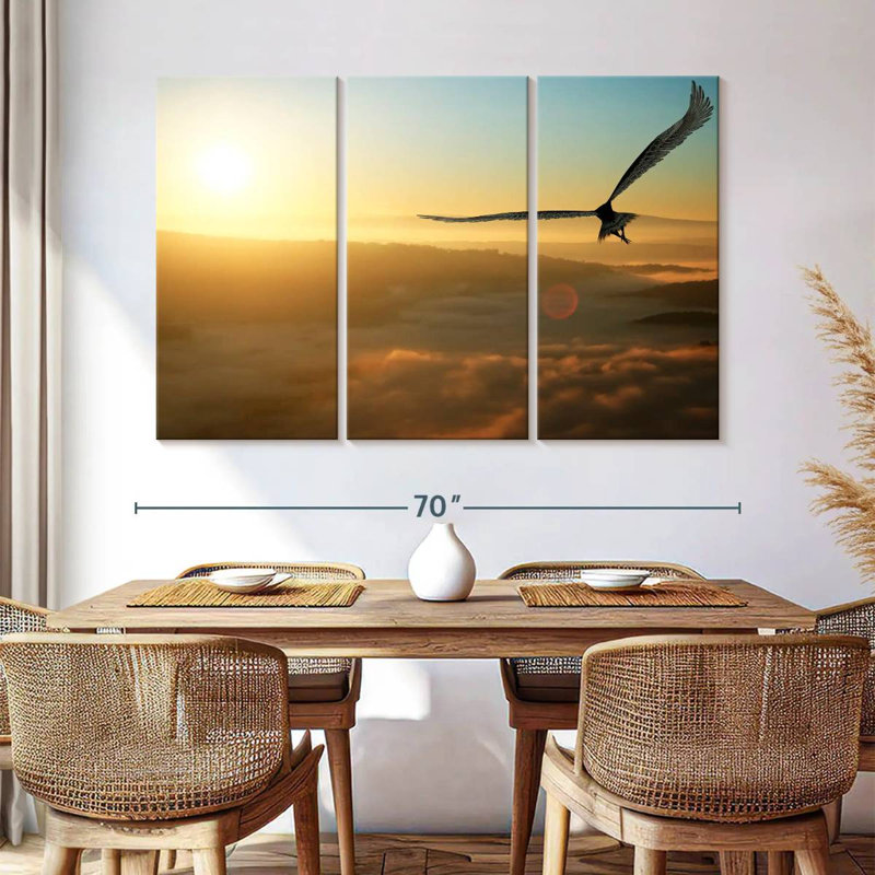 Brampt Eagle Flying At Dawn, 42" H x 65" W