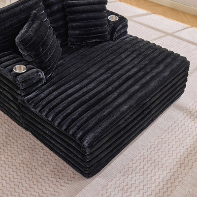 Méridienne surdimensionnée pour l'intérieur, canapé rembourré en velours côtelé avec coussins, canapé confortable moelleux en nuage, canapé-lit simple pour salon, chambre à coucher, sans assemblage
