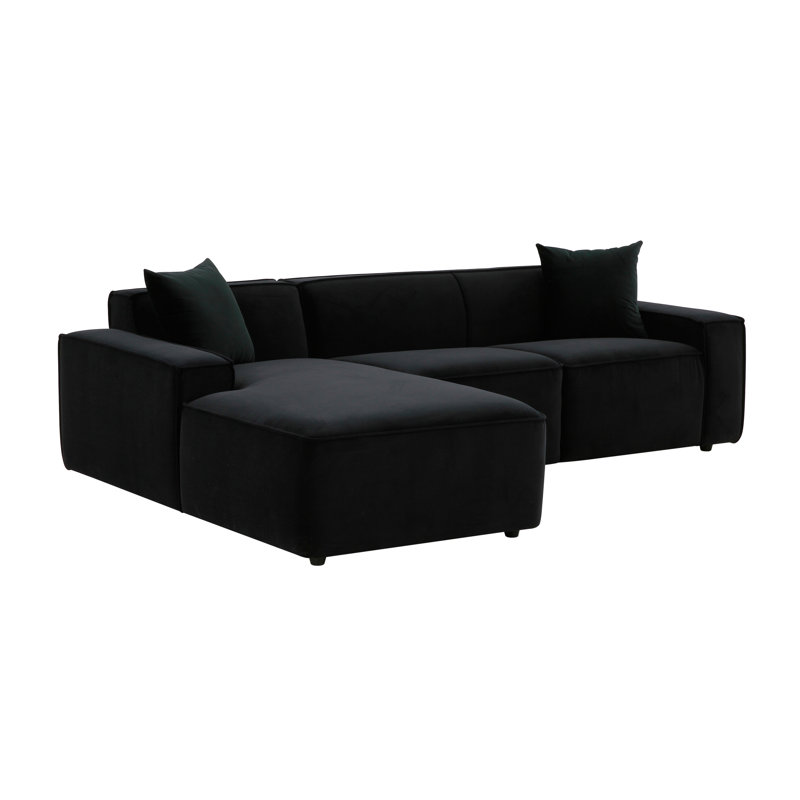 Olafur Sectional, Left Hand Facing, Black Linen