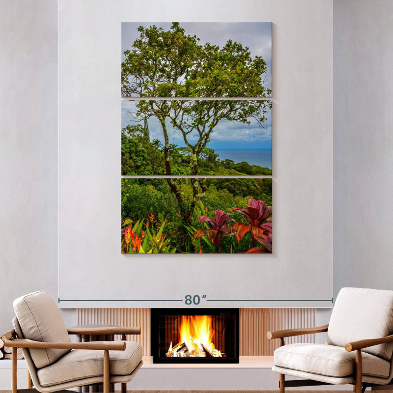 Harnek, Hawaï, arbres tropicaux, H 74 po x l 48 po