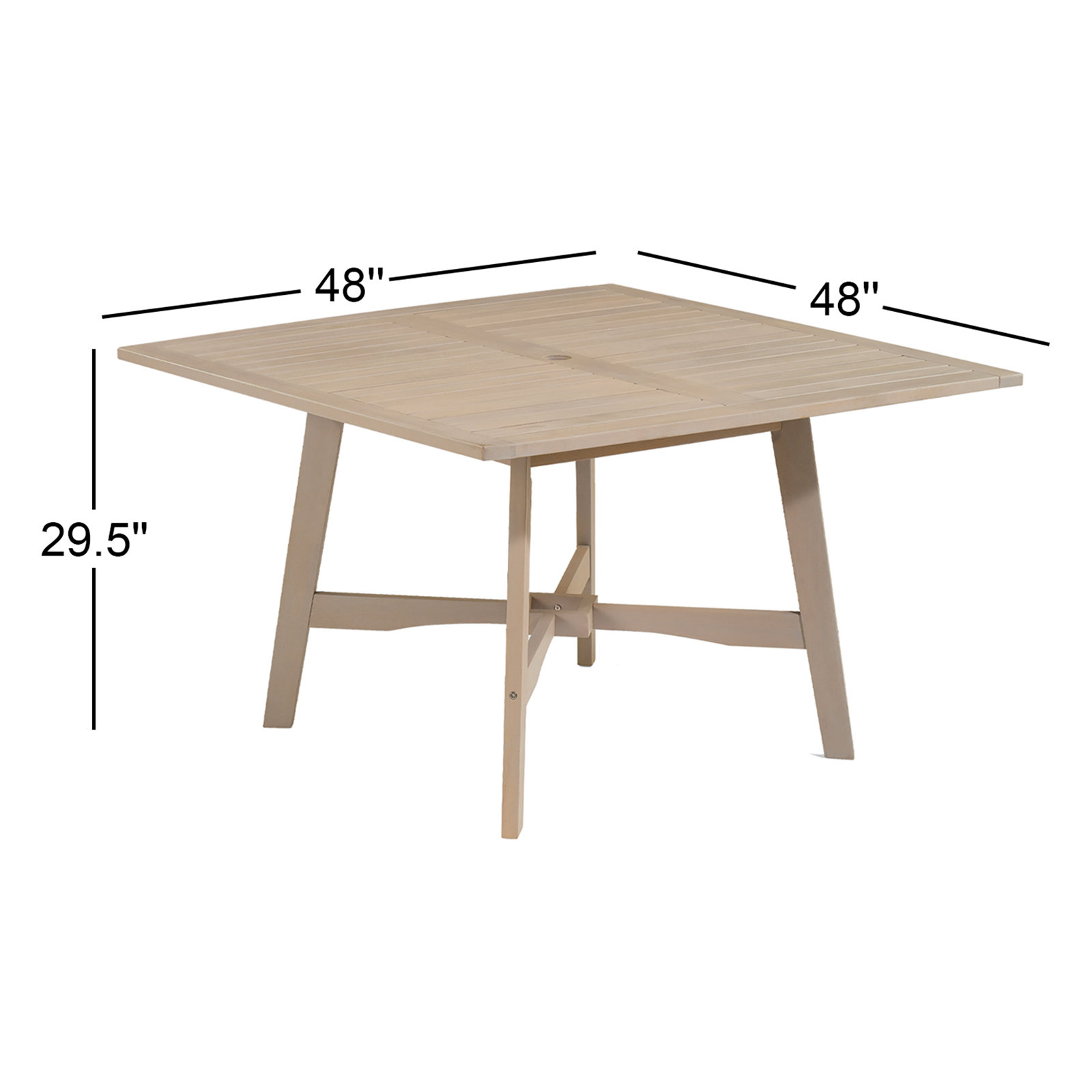 Wexford 48'' Wood Outdoor Dining Table, Grigio, Grigio