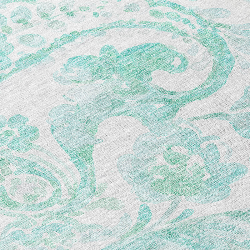 Siriyah Washable Paisley Indoor / Outdoor Rug, Rectangle 3' x 5'