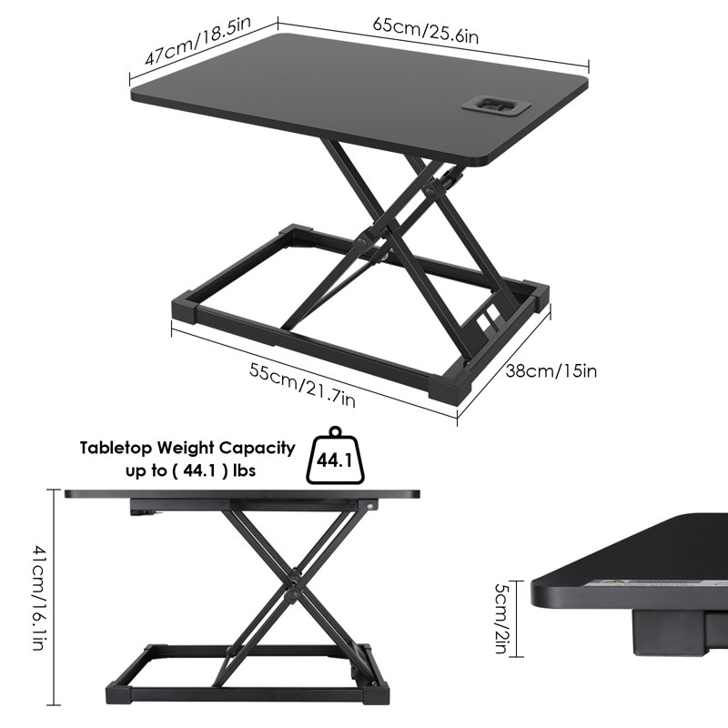 Adjustable Metal Base Standing Desk Converter