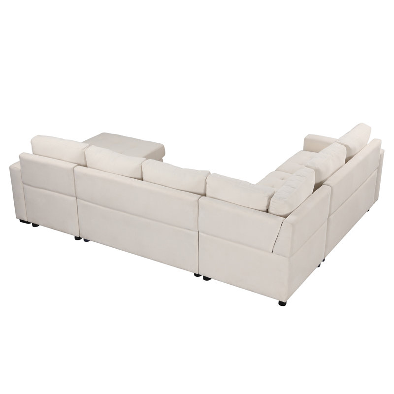 Canapé-lit modulaire avec lit escamotable U_Style, Beige