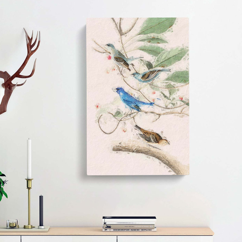 Indigo Birds by John James Audubon - Wrapped Canvas, 50cm H x 35cm W x 3cm D