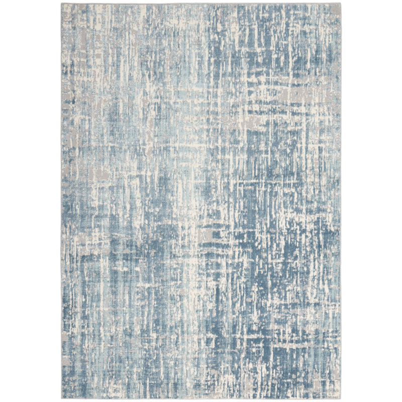 Calvin Klein Enchanting Blue/Ivory Area Rug, Rectangle 3'2" x 5'