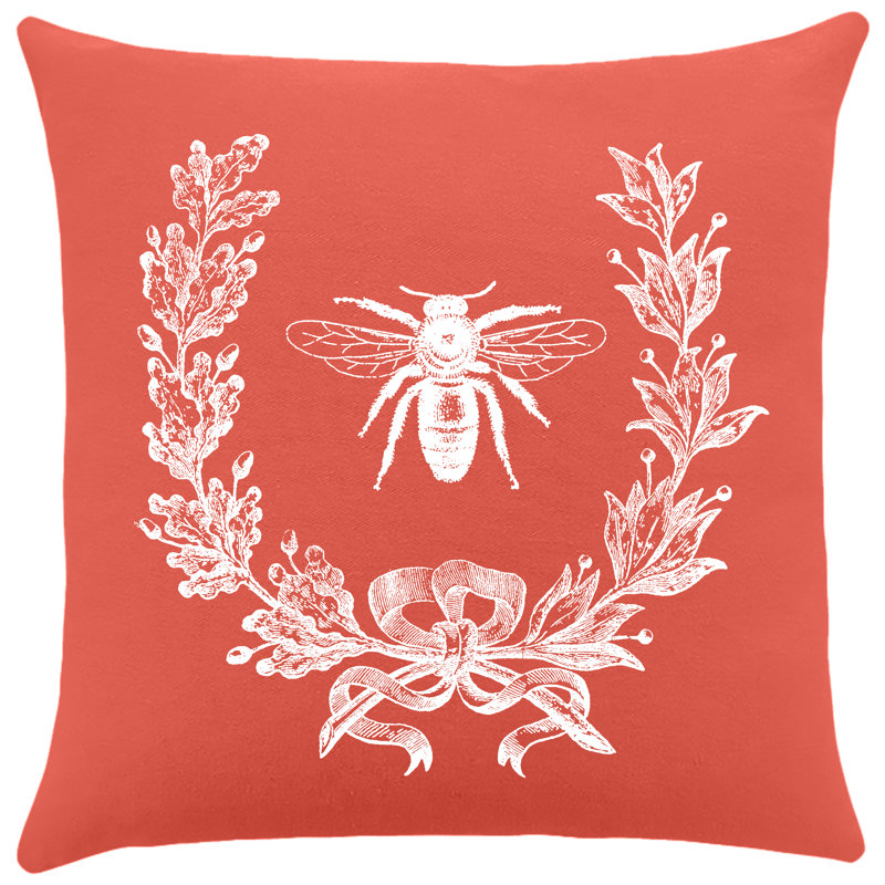 Cotton Reversible Throw Pillow, Cayenne