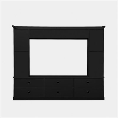 Meuble télé tout-en-un moderne avec bibliothèque pour téléviseur de 70 po ou moins, meuble audio-vidéo avec 3 tablettes réglables, pour le salon, une armoire de rangement, un grand meuble télé