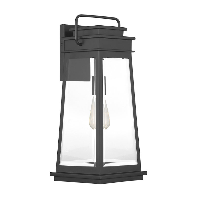 Boone 1-Light Outdoor Wall Lantern in Matte Black, 20" H x 8.25" W x 8.5" D