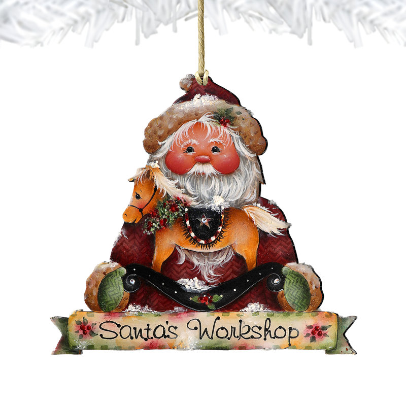 Ornement en bois «Santa's Workshop» par J. Mills-Price