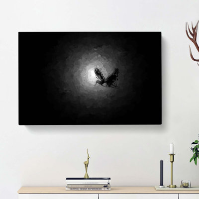 Flying Dove Bird in Abstract - Wrapped Canvas