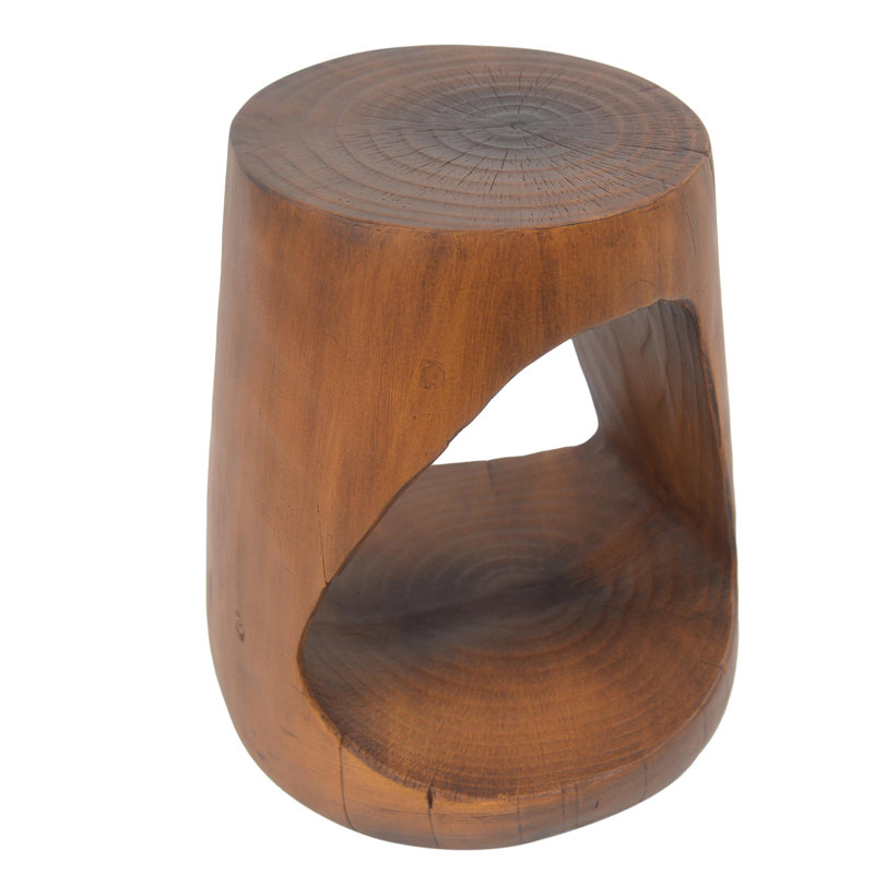 MGO Hollow Side Table, Wood-like texture, Brown