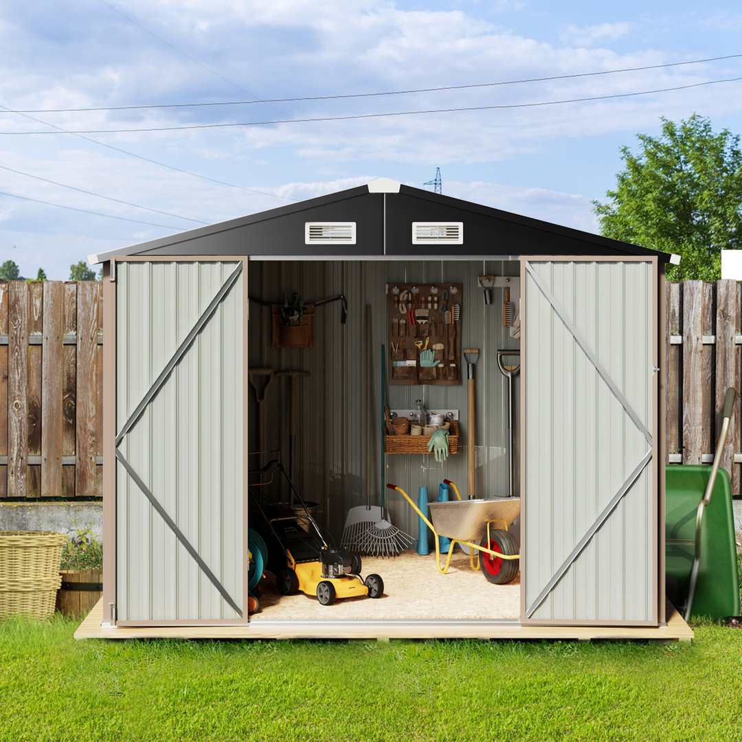 8 ft. W x 6 ft. D Galvanized Steel Storage Shed Aoxun