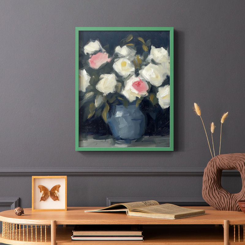 Série FLORAL DCxxi - reproduction encadrée de qualité supérieure - prête à être accrochée - aucun clou requis, Vert