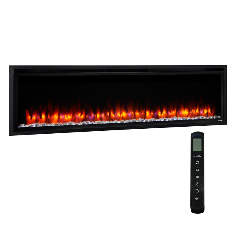 SimpliFire Allusion Platinum Linear Electric Fireplace, 60" W