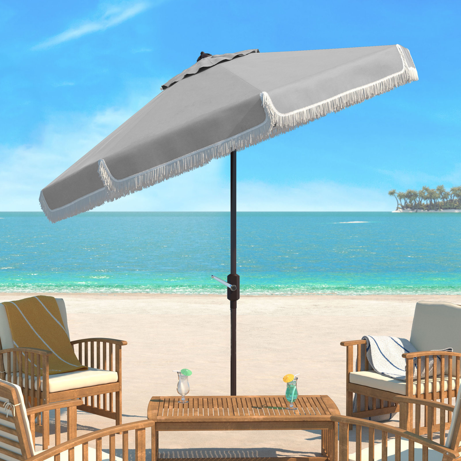 Darya 130'' Outdoor Umbrella, Gray