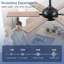 Ventilateur de plafond 46/52 po à 6 pales avec lumières et moteur à courant continu silencieux à intensité variable 3 couleurs 6 vitesses pour le salon-146014482-146014483