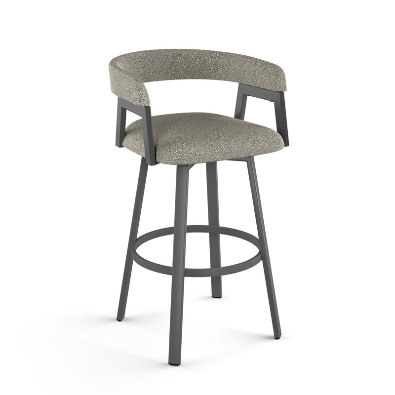 Tabouret de bar et de comptoir pivotant Culpepper, Gris foncé, Beige clair / gris