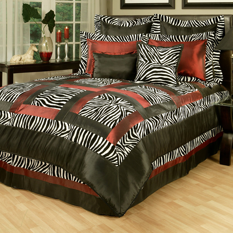 Ensemble d'édredon 8 pièces Zebra, Édredon grand + 7 articles supplémentaires