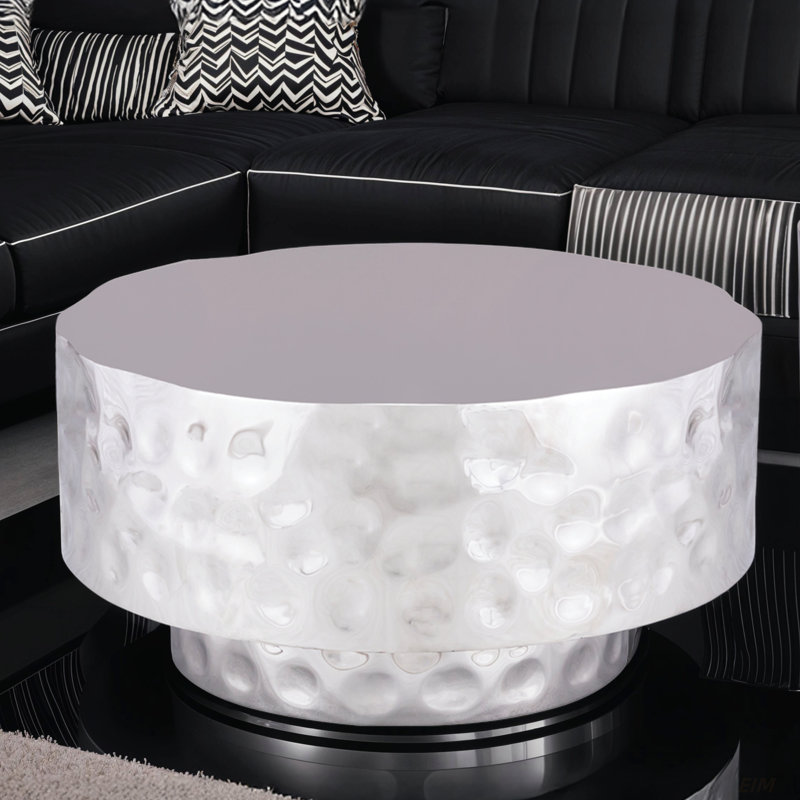 Table basse de style moderne en métal, Argent argent