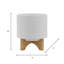 Alyanah Stoneware Ceramic Planter with Stand - Contemporary Decorative Plant Pot with Textured Design and Elevated Base-750024467
