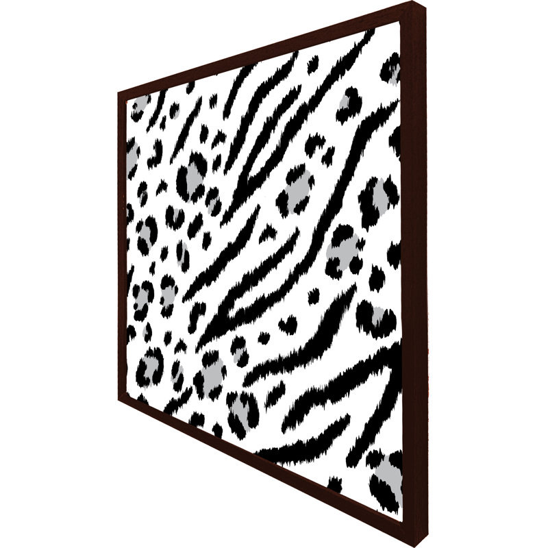 Arrthor Zebra & Leopard Print 1 Piece Single Picture Frame Wall Art, 76cm H x 76cm W x 4cm D, Brown Framed