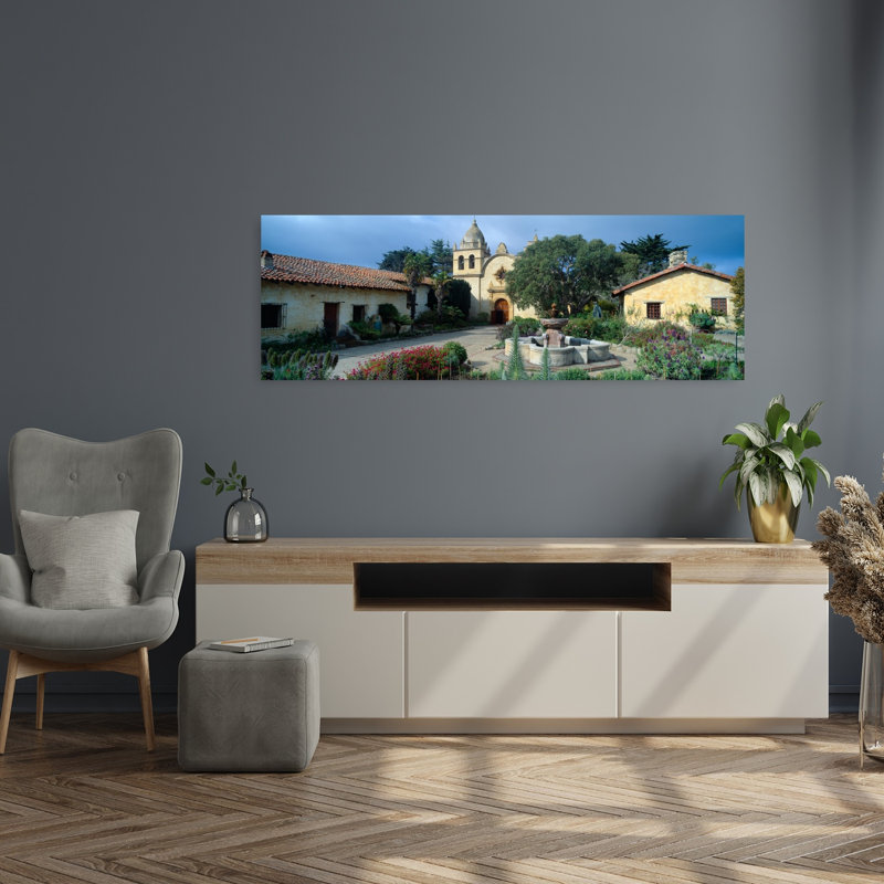 Mission San Carlos Borromeo de Carmelo Carmel California 1 Piece Wrapped Canvas Panoramic Wall Art, 121.92 cm H x 40.64 cm W