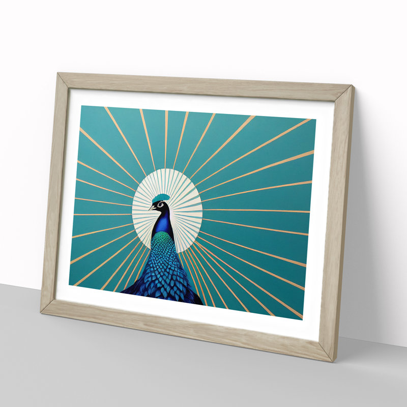 Abstract - Single Picture Frame Print, 25cm H x 34cm W x 2cm D, Oak Framed