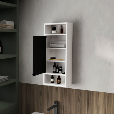 Armoire à pharmacie murale blanche avec porte miroir et rangement pour cosmétiques de salle de bain, profondeur de 11 pouces, hauteur de 30,5