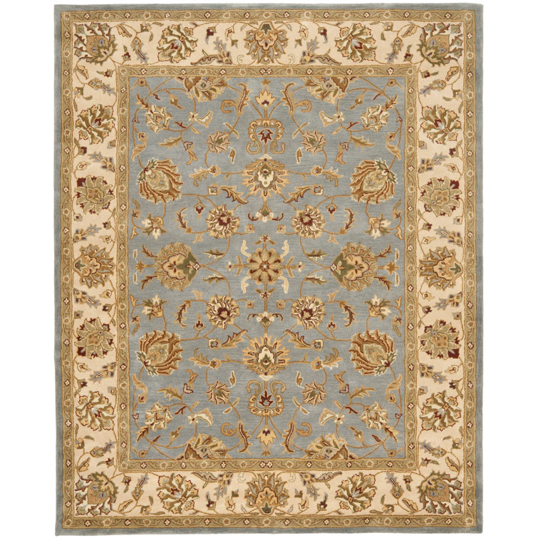 Tapis bleu / beige en laine touffeté à la main Cranmore
