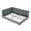 Full Size Upholstered Tufted Bed Frame, Sofa Bed Frame with Comfortable Backrest and Armrests, Full Size Bed for Bedroom, Living Room,Velvet-Grey(81''*60''*29.5'')-256182998