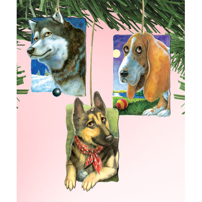 5'' Wood Animals Hanging Figurine Ornament