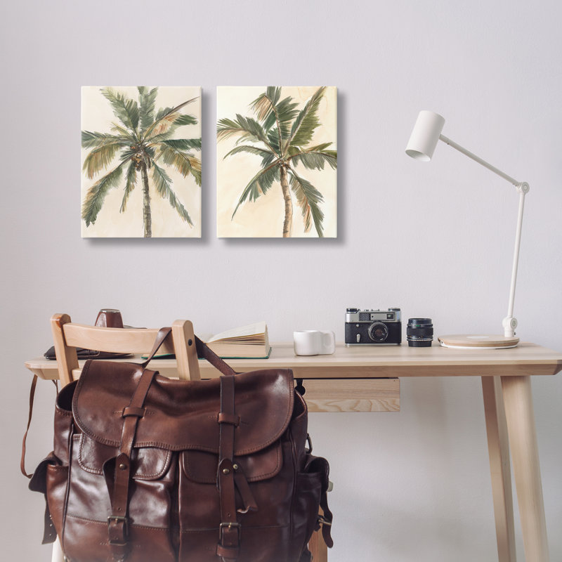 «Majestic Towering Palms», ensemble de 2 toiles murales par Ethan Harper, H 20 po x l 16 po