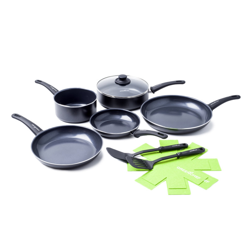 GreenPan Soft Grip 10 Piece Aluminium Non Stick Cookware Set
