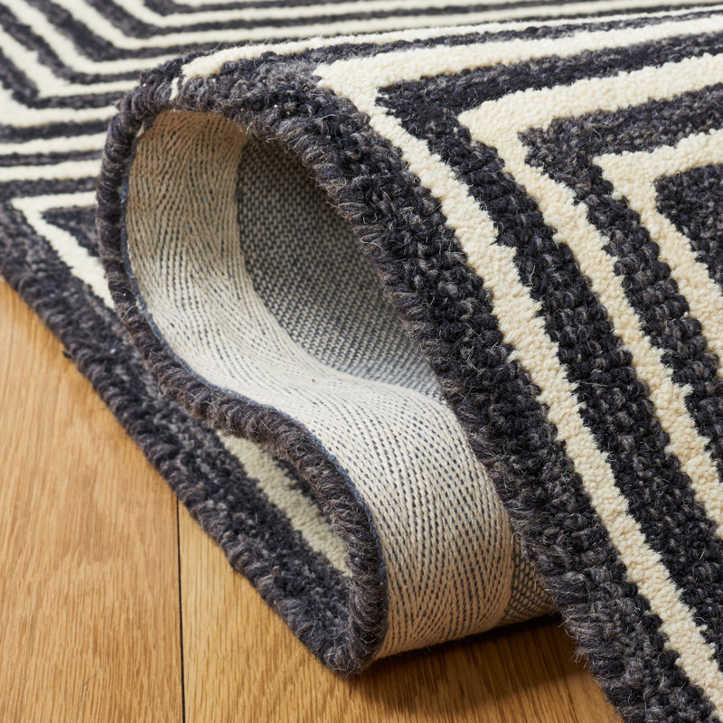 Tapis noir / beige Swansea Metro 454, Rectangle 8 pi x 10 pi