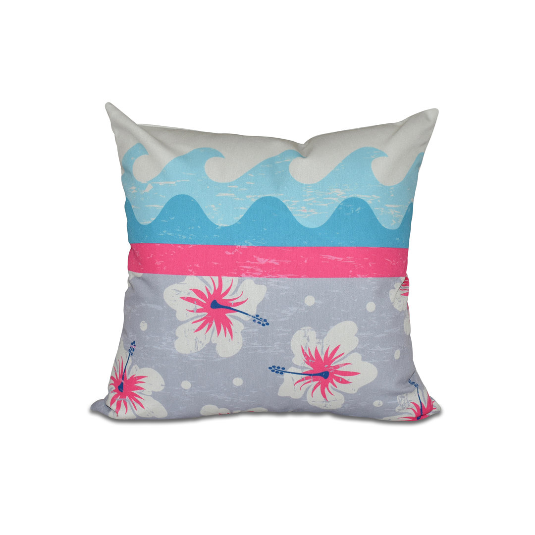 Surf, Sand, & Sea Indoor/Outdoor Reversible Throw Pillow e by design