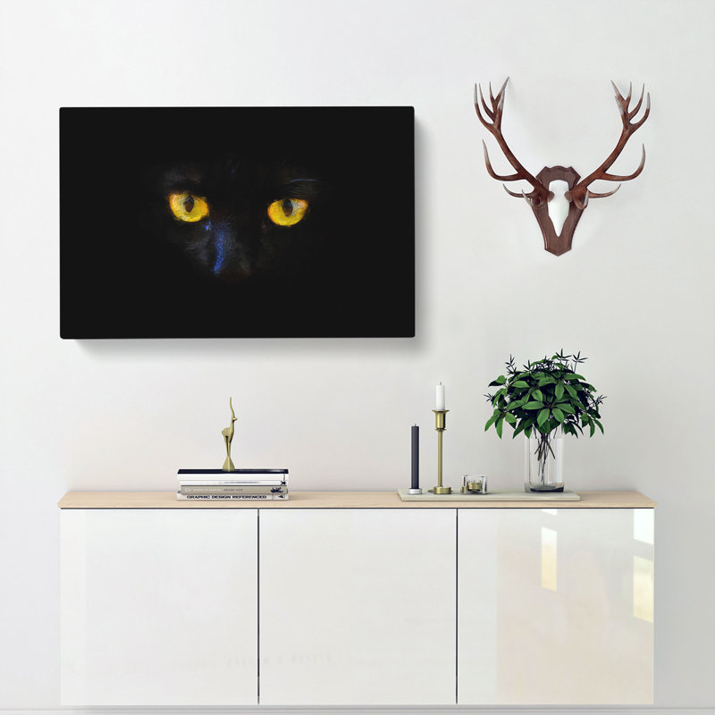 Eyes Of A Cat - Wrapped Canvas Painting, 60cm H x 91cm W x 3cm D