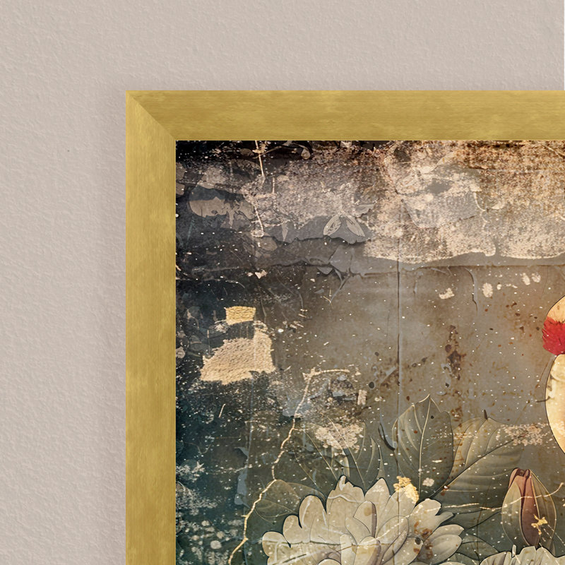 Nature Inspired "Floral  Art Illustration 21" Framed Print Wall Art, 30" H x 30" W