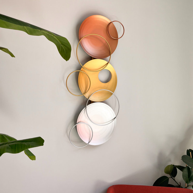 Cosmos Multicolor Steel Wall Art with Circular Design